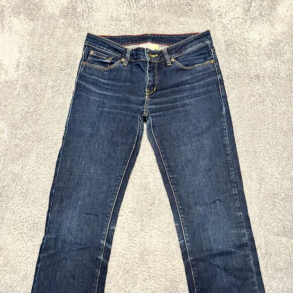 Raleigh Jeans Womens 27 (31x34) Denim Blue Straight Long White Oak Denim ** - Picture 2 of 13
